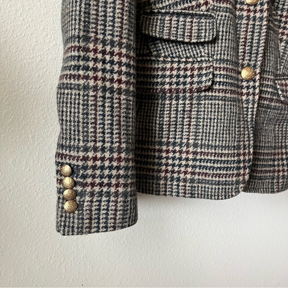 J. Crew Plaid Blazer Cream Black Schoolgirl Preppy Casual Formal Academi… - Picture 5 of 9